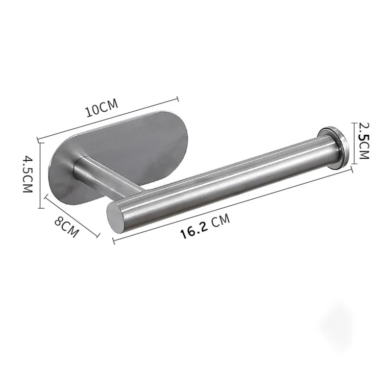 Stainless Steel Paper Towel Holder for Bathroom Kitchen No Punch Wall Mount Tissue Towel Roll Self Adhesive Toilet Storage Rack
