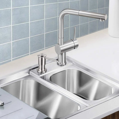 Samodra Liquid Soap Dispensers with 500Ml Bottle Stainless Steel Pump for Kitchen Sink Built in Chrome/Nickel Dispenser Soap