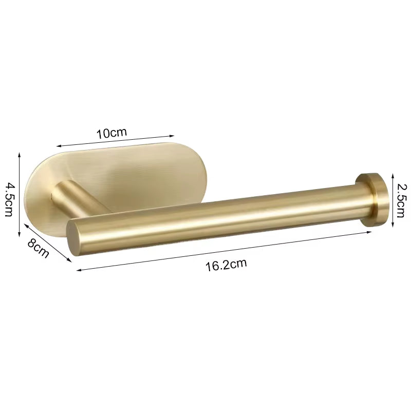 Stainless Steel Paper Towel Holder for Bathroom Kitchen No Punch Wall Mount Tissue Towel Roll Self Adhesive Toilet Storage Rack