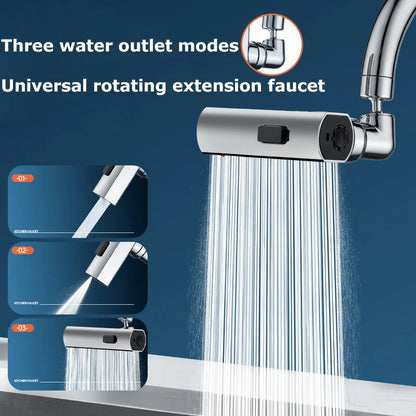 Kitchen Faucet Splash-Proof Artifact Waterfall Water Outlet Universal Rotating Bubbler Booster Extension Universal Joint