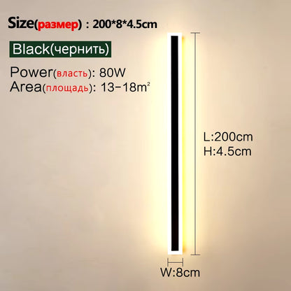 Outdoor Wall Lamp IP65 Waterproof Corridor Staircase Lamp LED Long Wall Lamp Outdoor Balcony Lamp Entrance Villa Garden Light