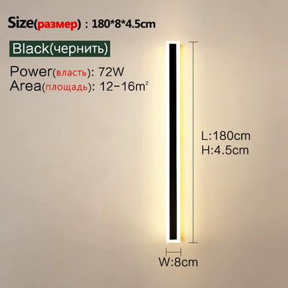 Outdoor Wall Lamp IP65 Waterproof Corridor Staircase Lamp LED Long Wall Lamp Outdoor Balcony Lamp Entrance Villa Garden Light