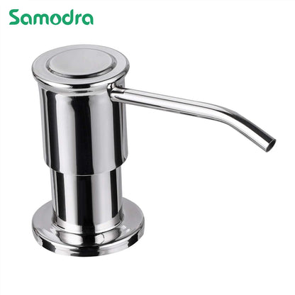 Samodra Liquid Soap Dispensers with 500Ml Bottle Stainless Steel Pump for Kitchen Sink Built in Chrome/Nickel Dispenser Soap