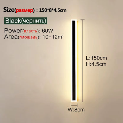 Outdoor Wall Lamp IP65 Waterproof Corridor Staircase Lamp LED Long Wall Lamp Outdoor Balcony Lamp Entrance Villa Garden Light