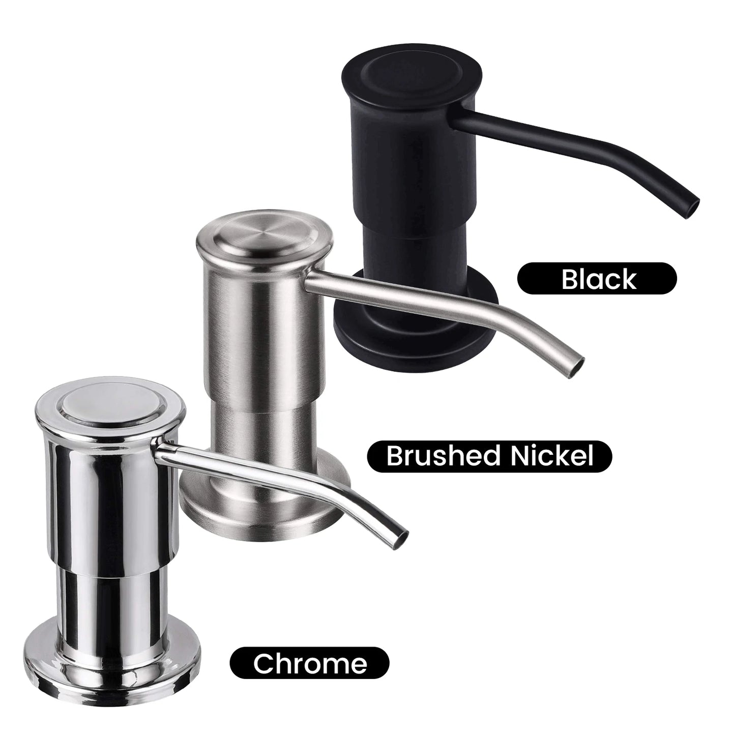 Samodra Liquid Soap Dispensers with 500Ml Bottle Stainless Steel Pump for Kitchen Sink Built in Chrome/Nickel Dispenser Soap