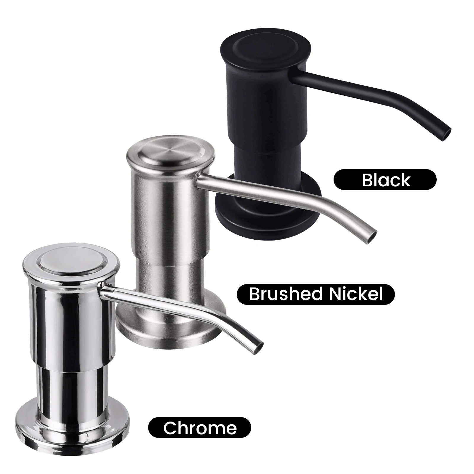 Samodra Liquid Soap Dispensers with 500Ml Bottle Stainless Steel Pump for Kitchen Sink Built in Chrome/Nickel Dispenser Soap