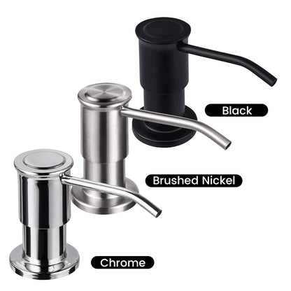 Samodra Liquid Soap Dispensers with 500Ml Bottle Stainless Steel Pump for Kitchen Sink Built in Chrome/Nickel Dispenser Soap