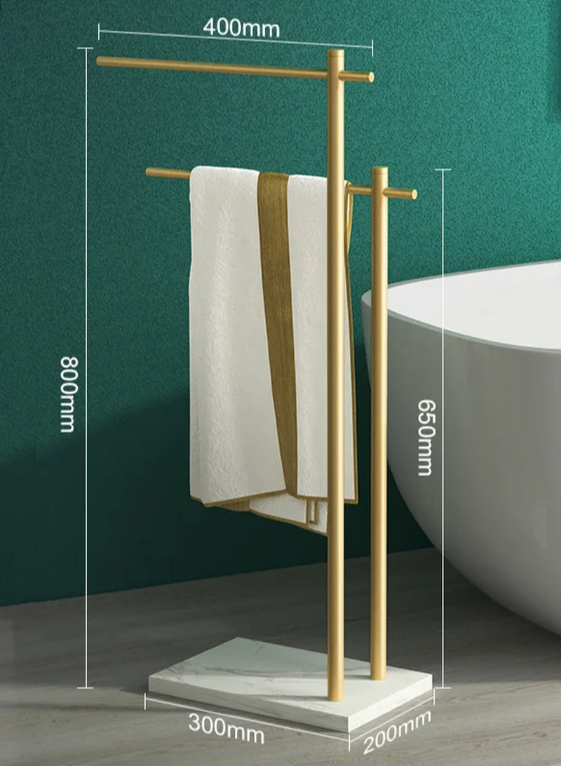 Black and White Marble Towel Rack Floor Towel Hanging Bar Bath Towel Storage Rack Drying Rack