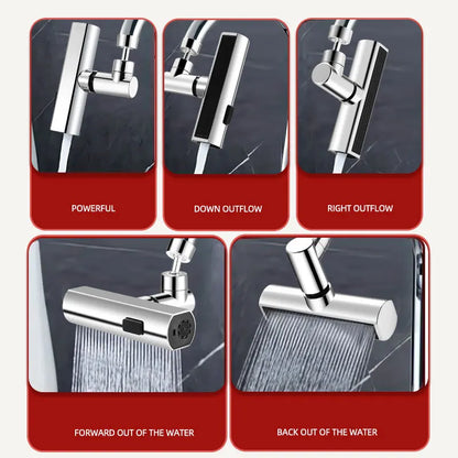 Kitchen Faucet Splash-Proof Artifact Waterfall Water Outlet Universal Rotating Bubbler Booster Extension Universal Joint