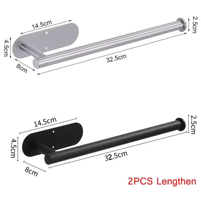 Stainless Steel Paper Towel Holder for Bathroom Kitchen No Punch Wall Mount Tissue Towel Roll Self Adhesive Toilet Storage Rack