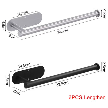 Stainless Steel Paper Towel Holder for Bathroom Kitchen No Punch Wall Mount Tissue Towel Roll Self Adhesive Toilet Storage Rack